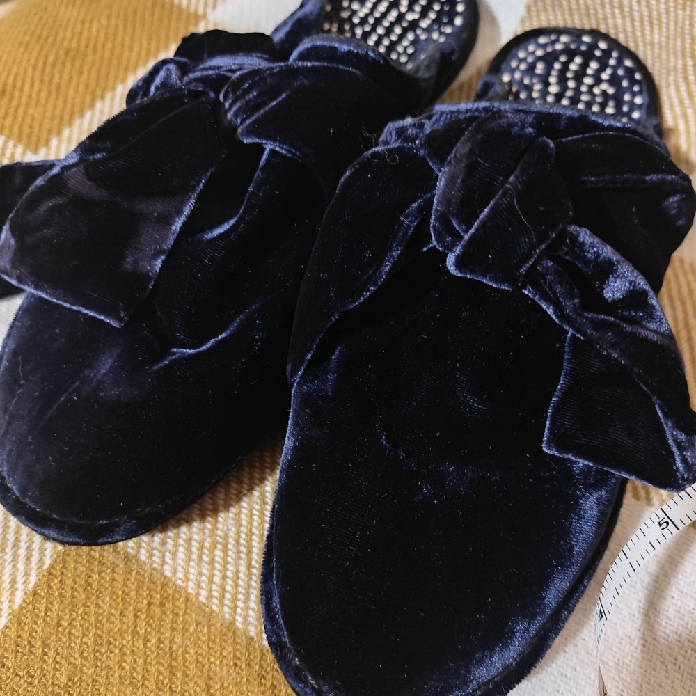 Deep Blue‎ ESTEAST 19204 Velvet strap Muller Drag Sandal